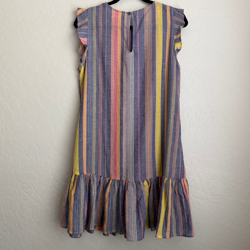 Marine Layer Women's Laney Stripe Flutter Sleeve Mini Dress Multi Medium - Picture 3 of 9